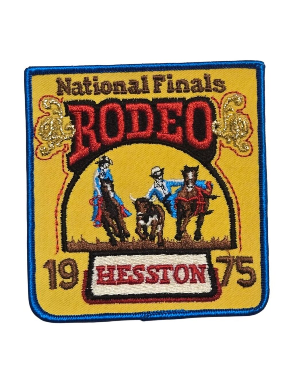1975 NFR Rodeo Patch National Finals Vintage Steer Wrestling Hesston Cowboy